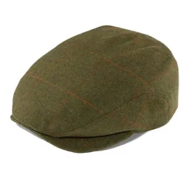 ALAN PAINE Combrook Mens Extended Peak Tweed Flat Cap - Maple