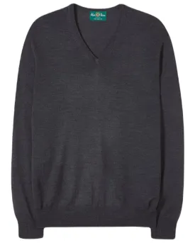 Alan Paine Mens Millbreck Merino Wool V-Neck Jumper