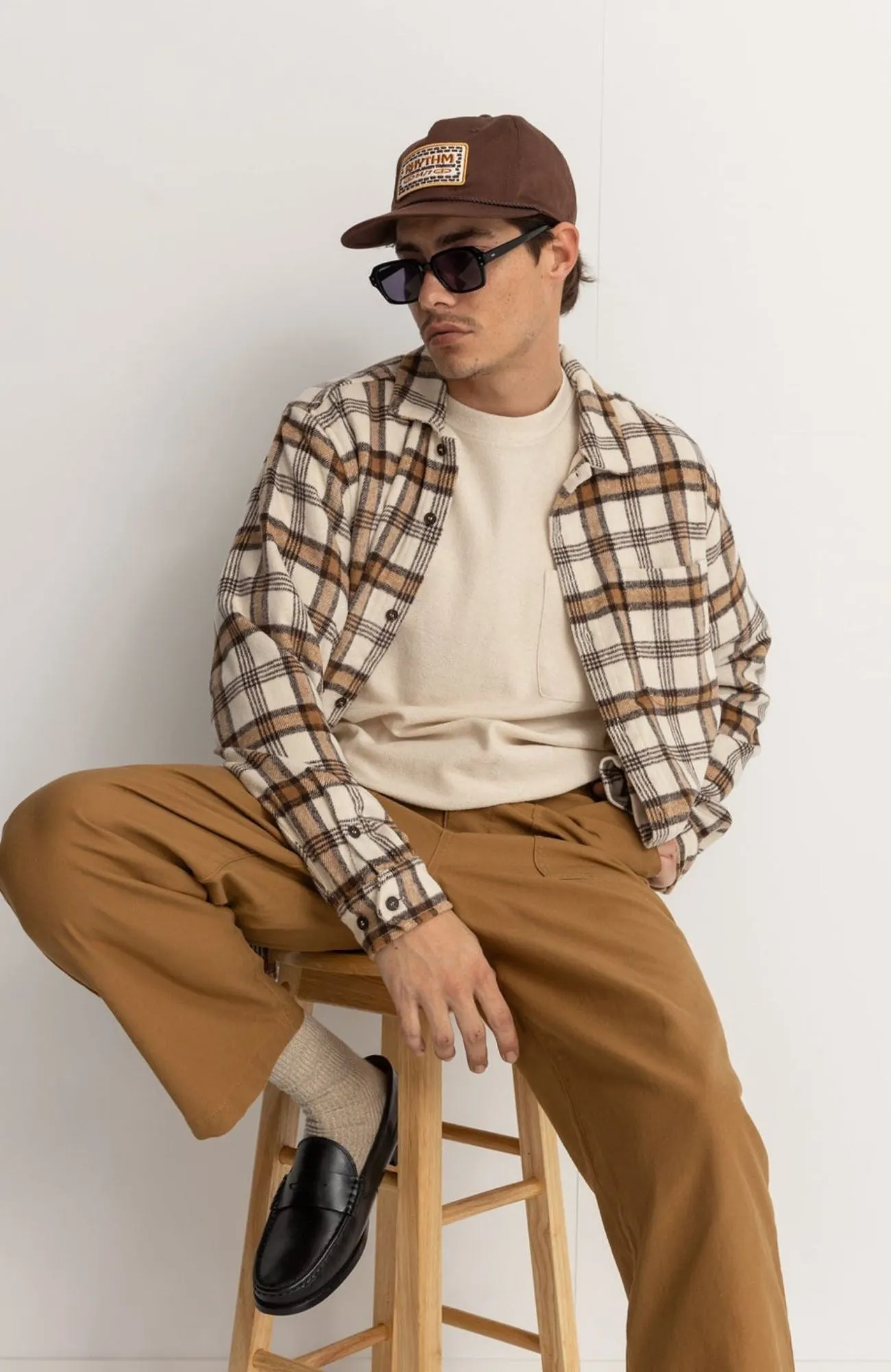 Albert Check Long Sleeve Shirt Natural