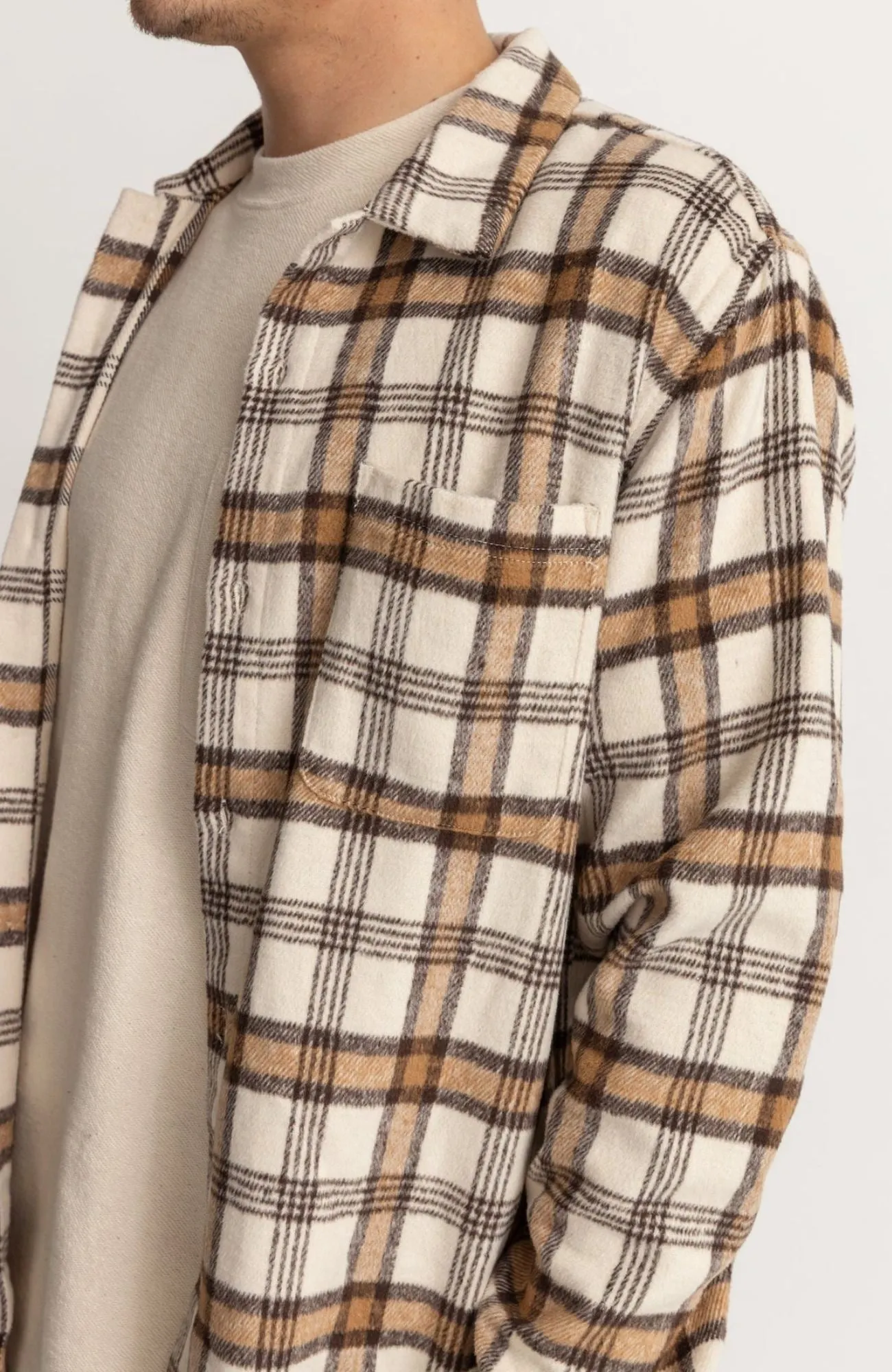 Albert Check Long Sleeve Shirt Natural