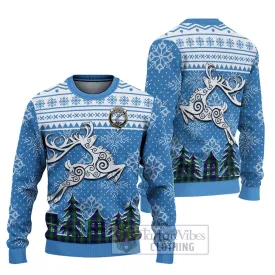 Alexander Clan Christmas Ugly Sweater with Tartan and Celtic Reindeer Style