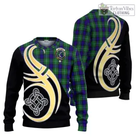 Alexander Tartan Ugly Sweater with Family Crest and Celtic Symbol Style