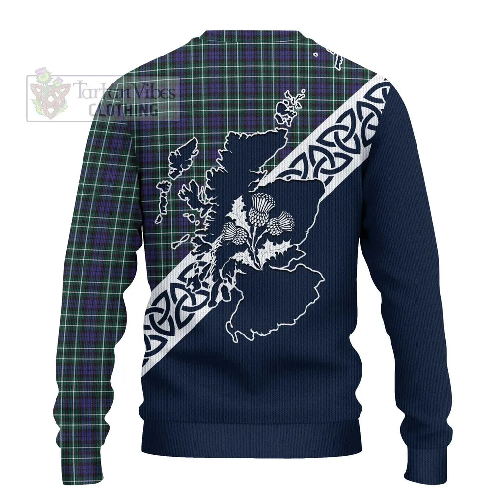 Allardice Tartan Ugly Sweater Featuring Thistle and Scotland Map