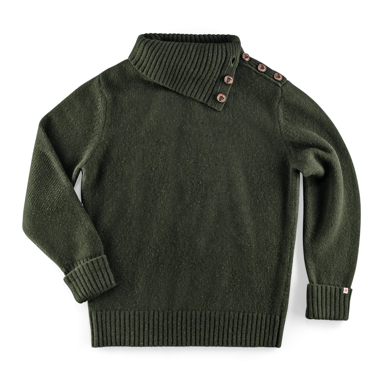 &SONS Ahab Submariner Rollneck Jumper Moss Green