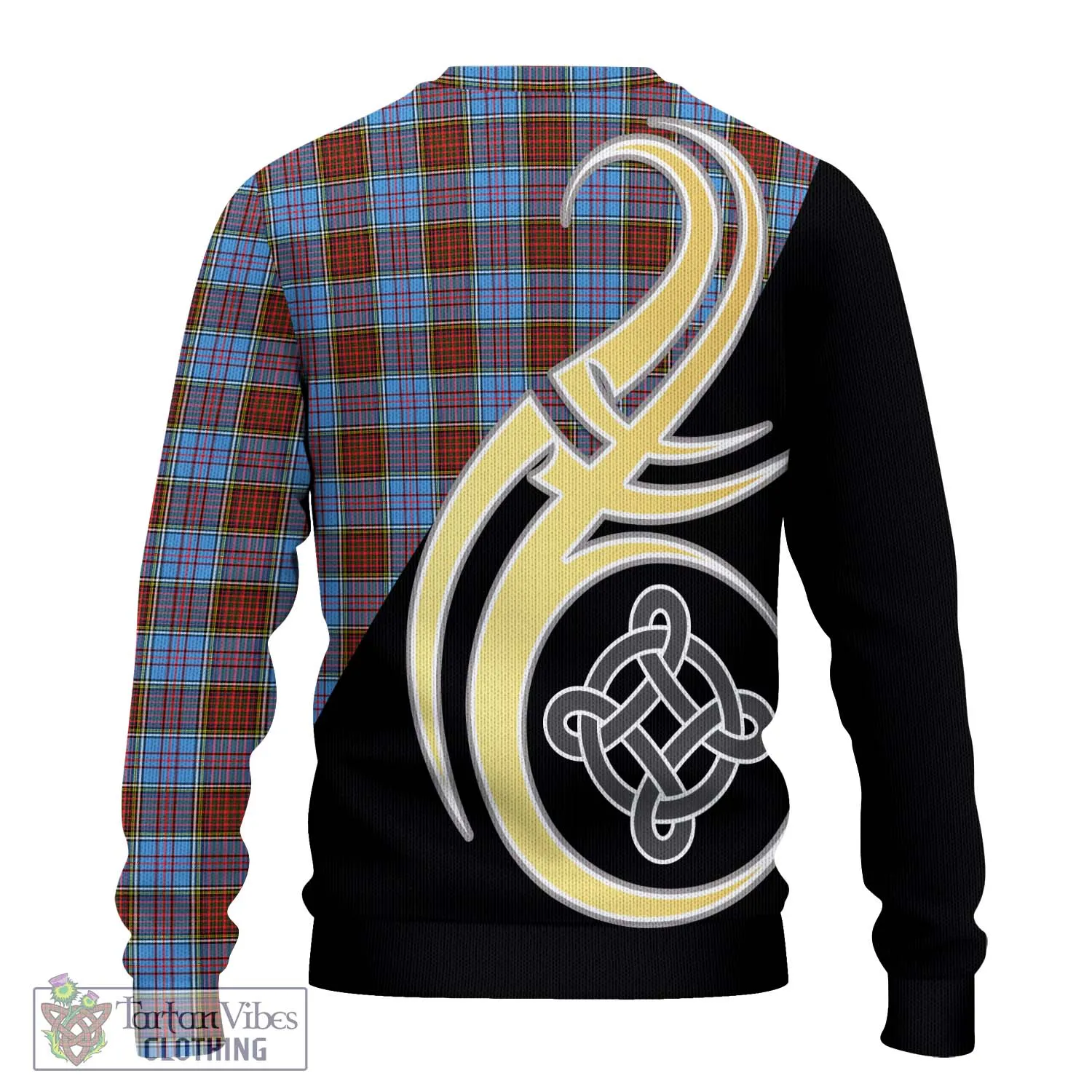 Anderson Modern Tartan Ugly Sweater with Family Crest and Celtic Symbol Style