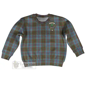 Anderson Tartan Kid Ugly Sweater with Family Crest