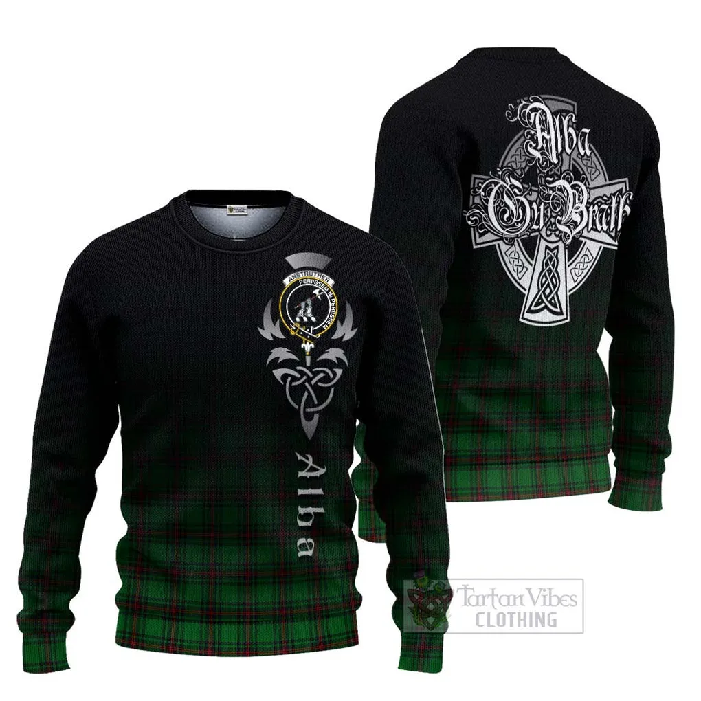 Anstruther Tartan Ugly Sweater Featuring Alba Gu Brath Family Crest Celtic Inspired