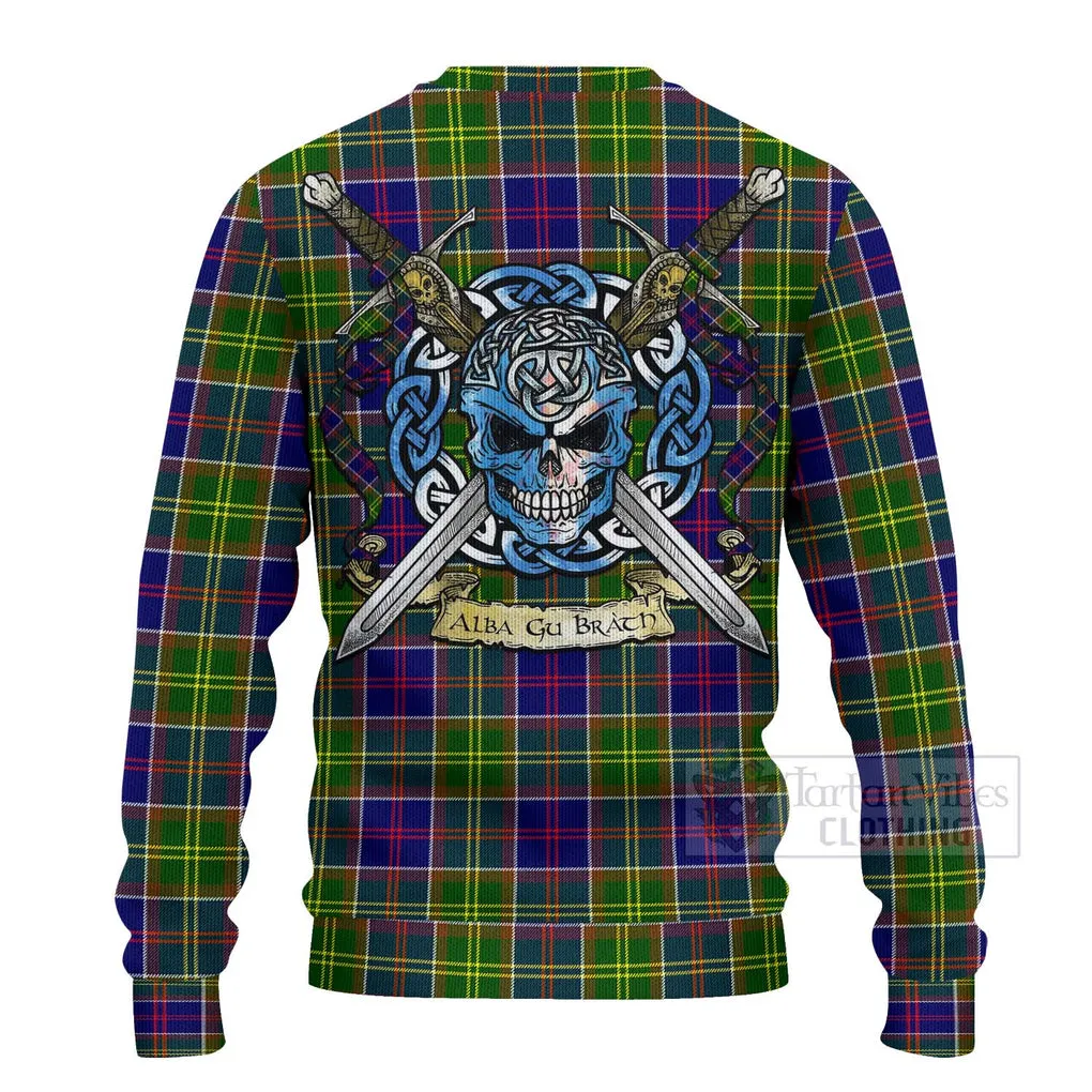 Arnott Tartan Ugly Sweater with Family Crest Celtic Skull Style