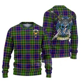 Arnott Tartan Ugly Sweater with Family Crest Celtic Skull Style