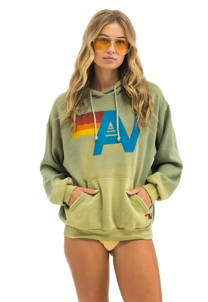 AVIATOR NATION UNISEX VINTAGE LOGO RELAXED PULLOVER HOODIE - FADED ARMY