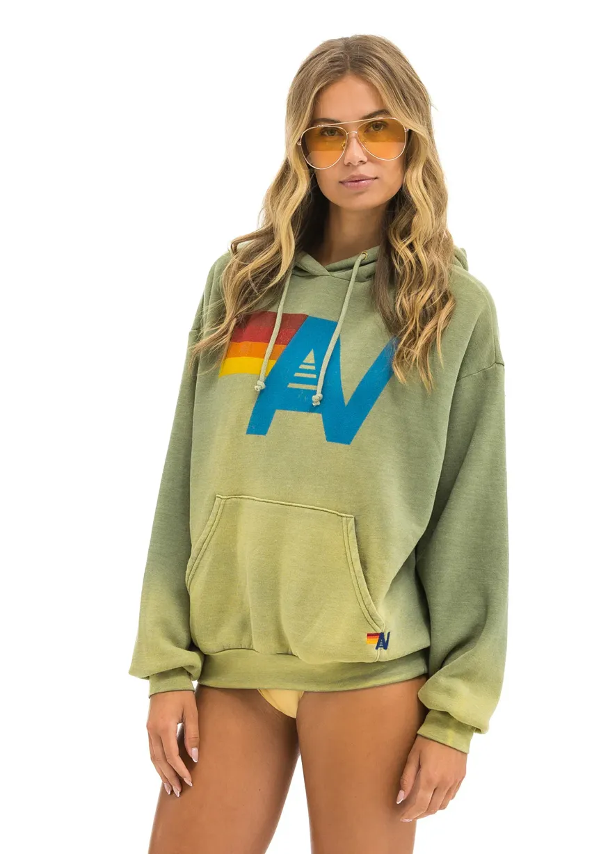 AVIATOR NATION UNISEX VINTAGE LOGO RELAXED PULLOVER HOODIE - FADED ARMY