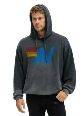 AVIATOR NATION UNISEX VINTAGE LOGO RELAXED PULLOVER HOODIE - FADED SMOKE