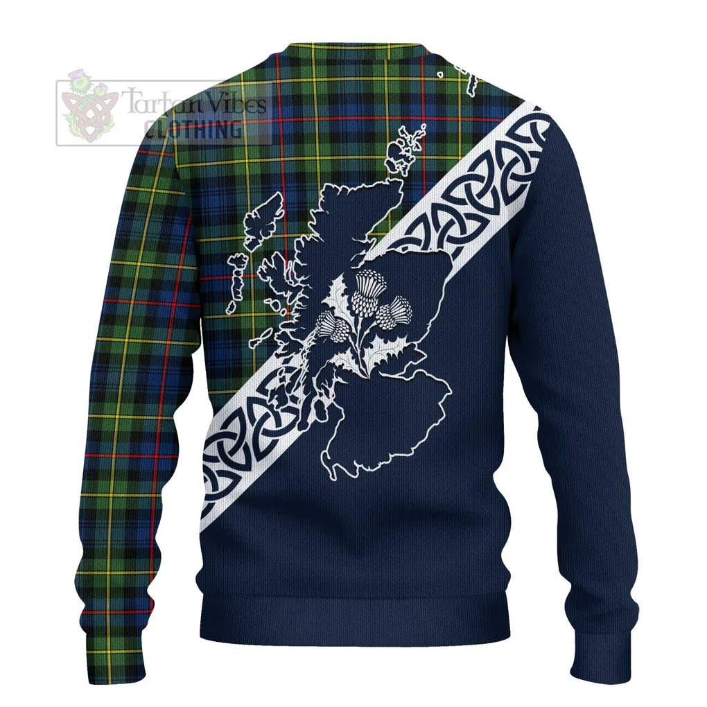 Baillie (Bailey) Tartan Ugly Sweater Featuring Thistle and Scotland Map