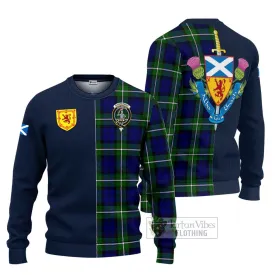 Bannerman Tartan Ugly Sweater with Scottish Lion Royal Arm Half Style