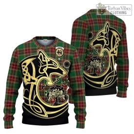 Baxter Tartan Ugly Sweater with Family Crest Celtic Wolf Style