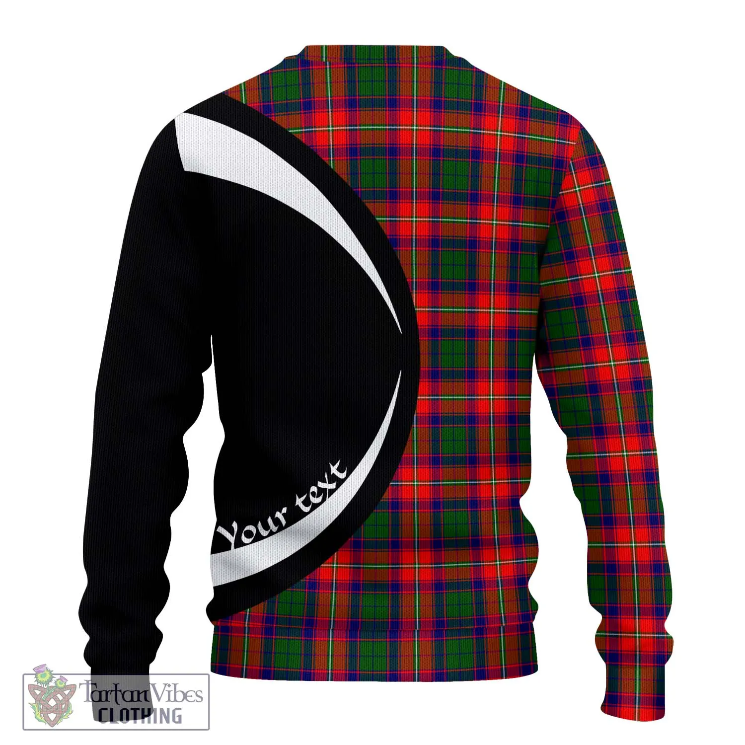 Belshes Tartan Ugly Sweater with Family Crest Circle Style