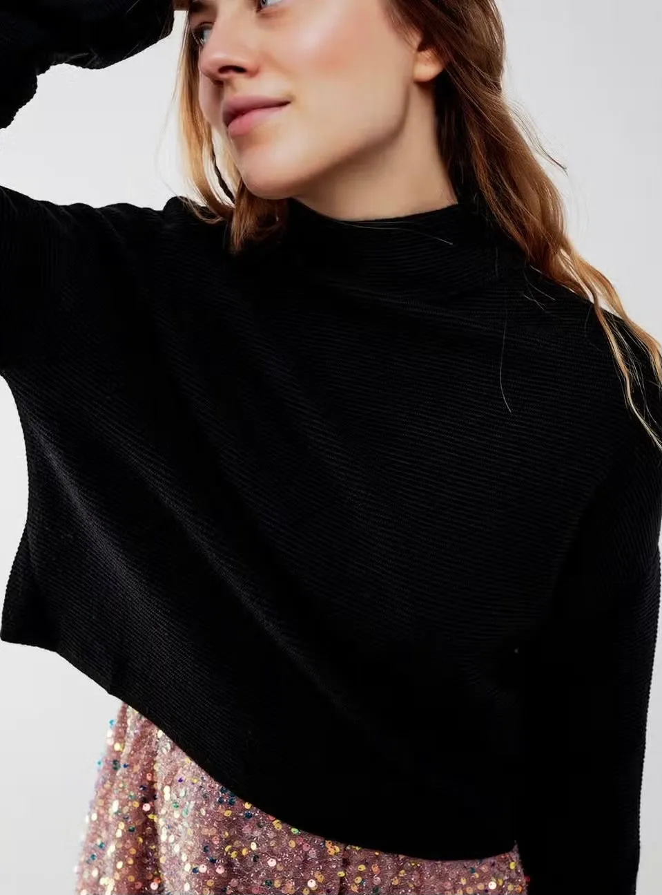 Black Roll Neck Sweater