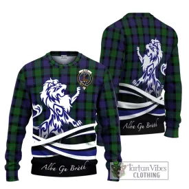 Blair Tartan Ugly Sweater with Alba Gu Brath Regal Lion Emblem