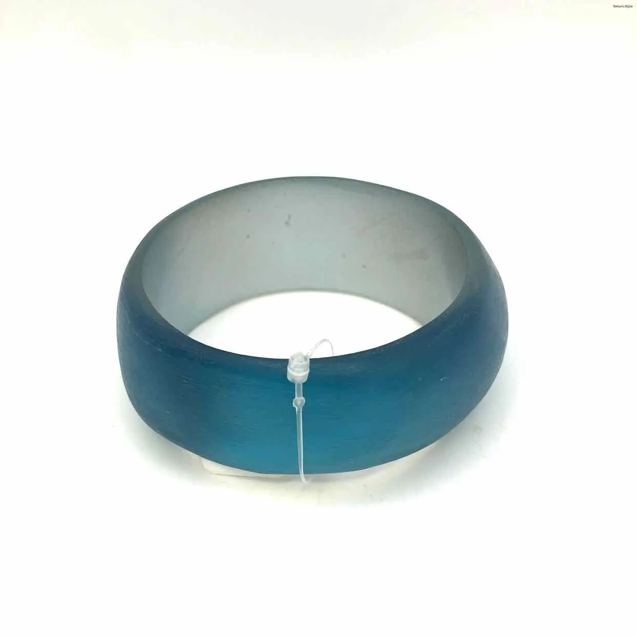 Blue Lucite Brushed Texture Bangle Bracelet