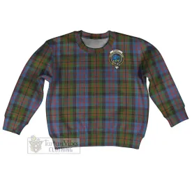 Bowie Tartan Kid Ugly Sweater with Family Crest