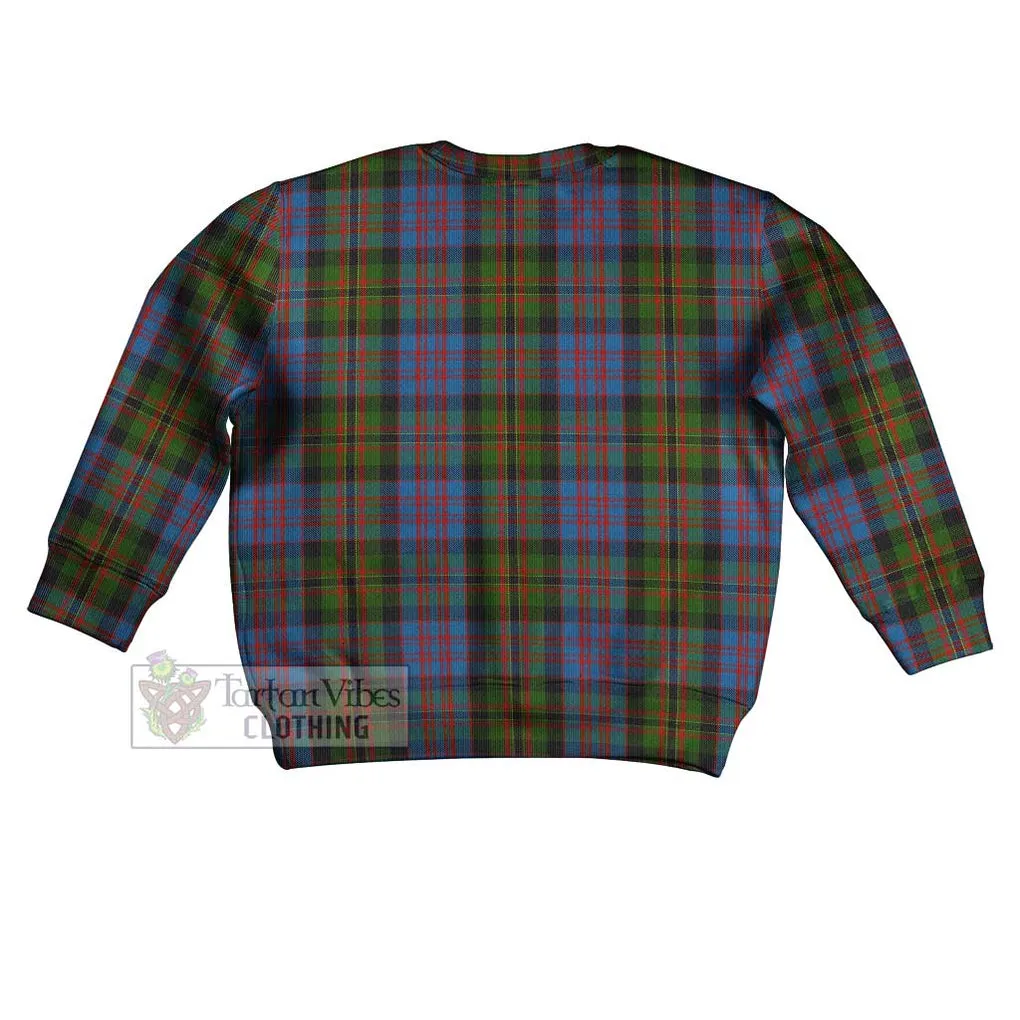 Bowie Tartan Kid Ugly Sweater with Family Crest