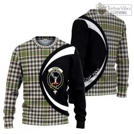 Burns Check Tartan Ugly Sweater with Family Crest Circle Style