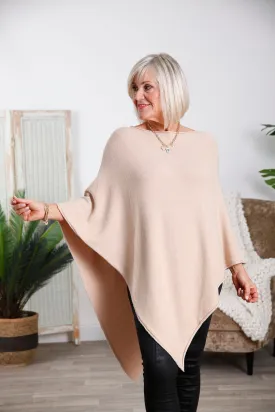 Camel Luxe Asymmetric Poncho