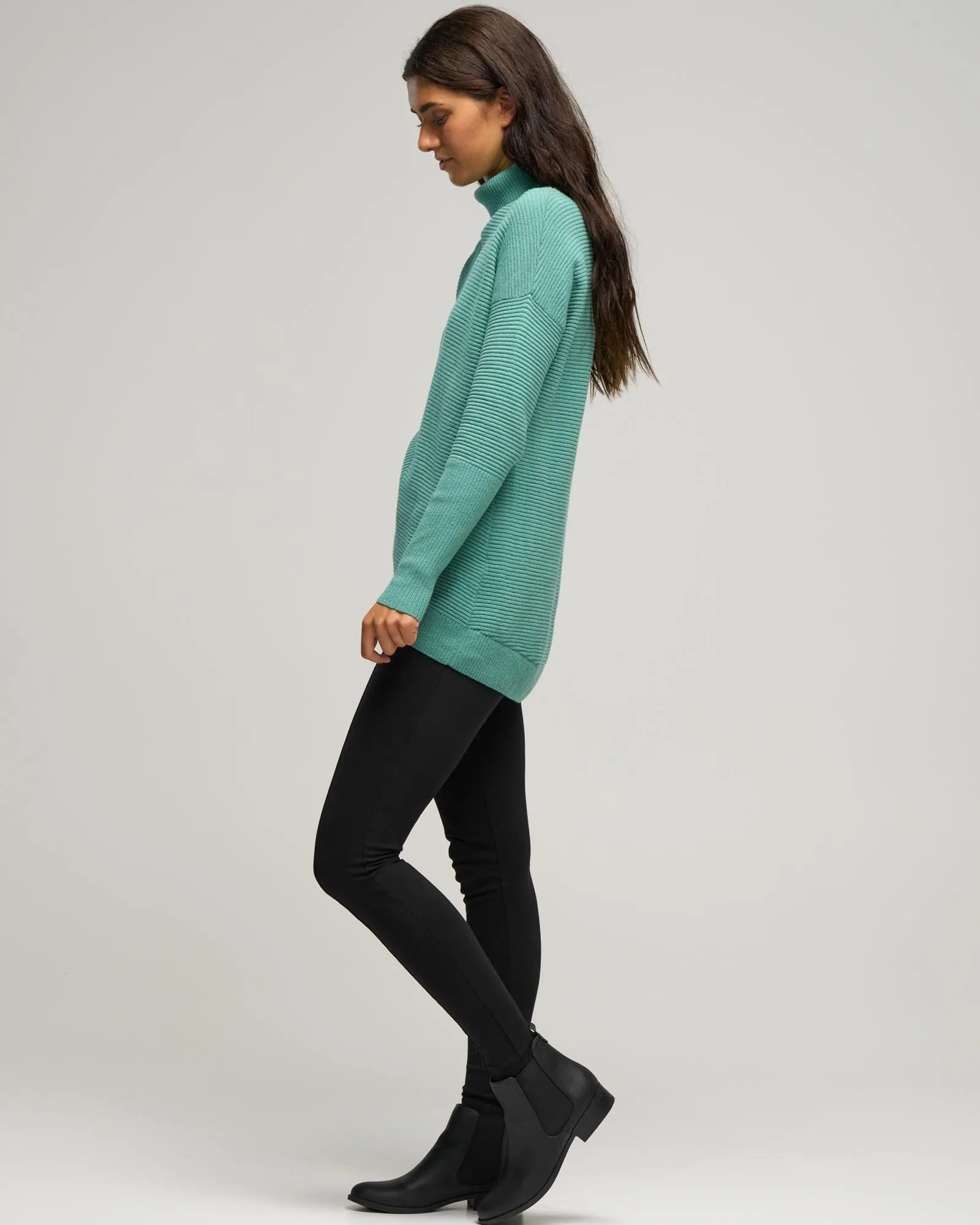 CASHMERE COTTON ROLL NECK