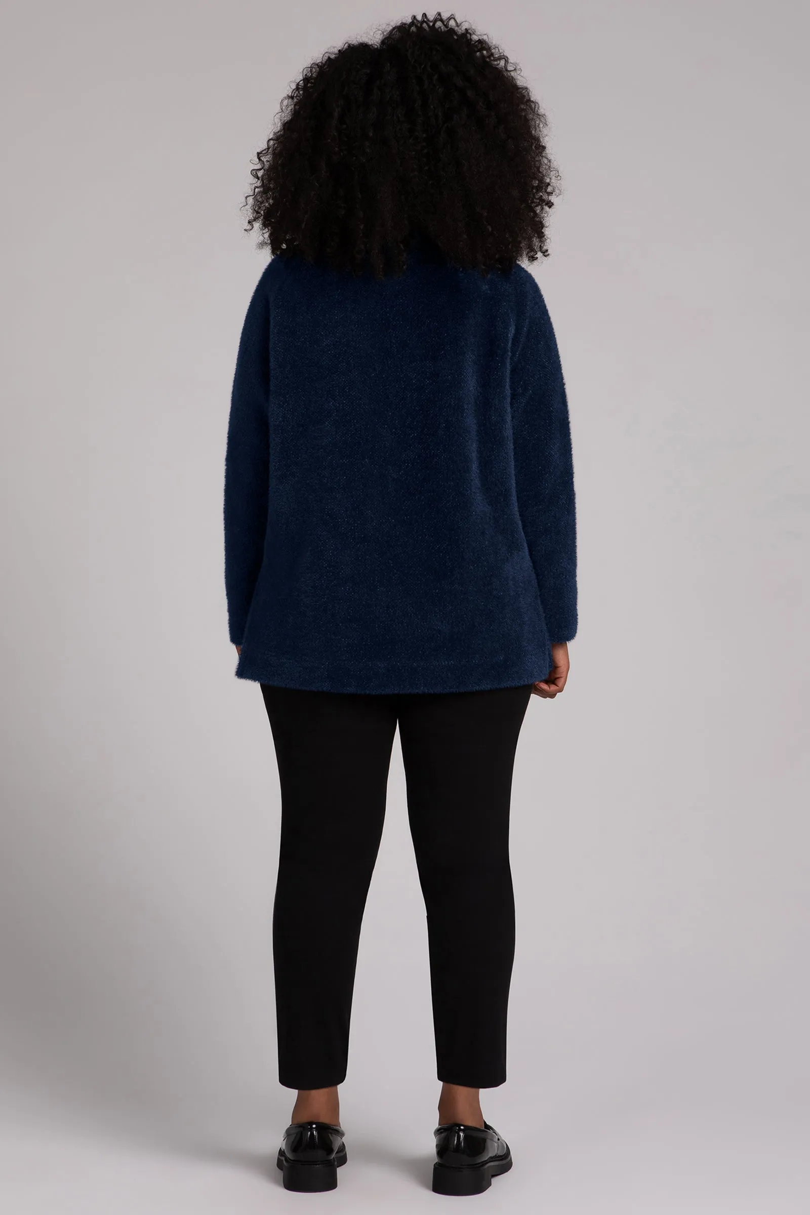 Cozy Funnel Neck Pullover | Navy