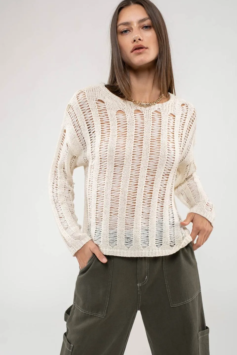 Crochet Knit Pullover