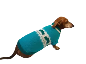 Dachshund clover clothing St. Patrick's Day, dog clover sweater