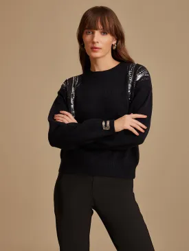 Embellished Pullover W Batwing Sleeves