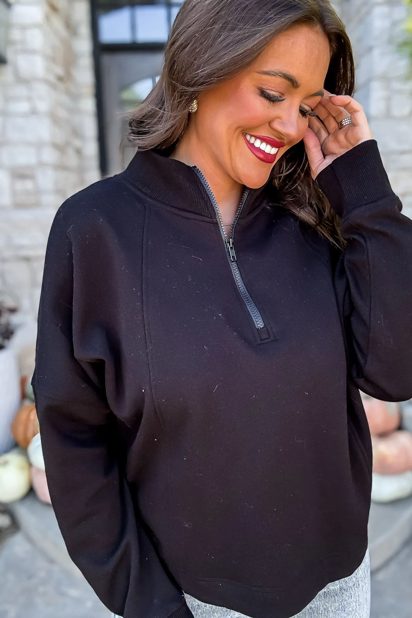 Feeling Alive Black Pullover