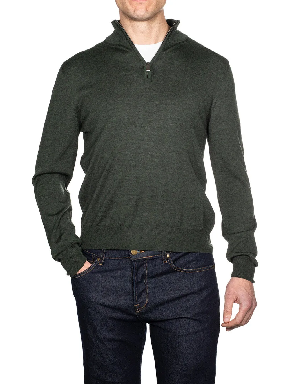 Half Zip Knitwear Green