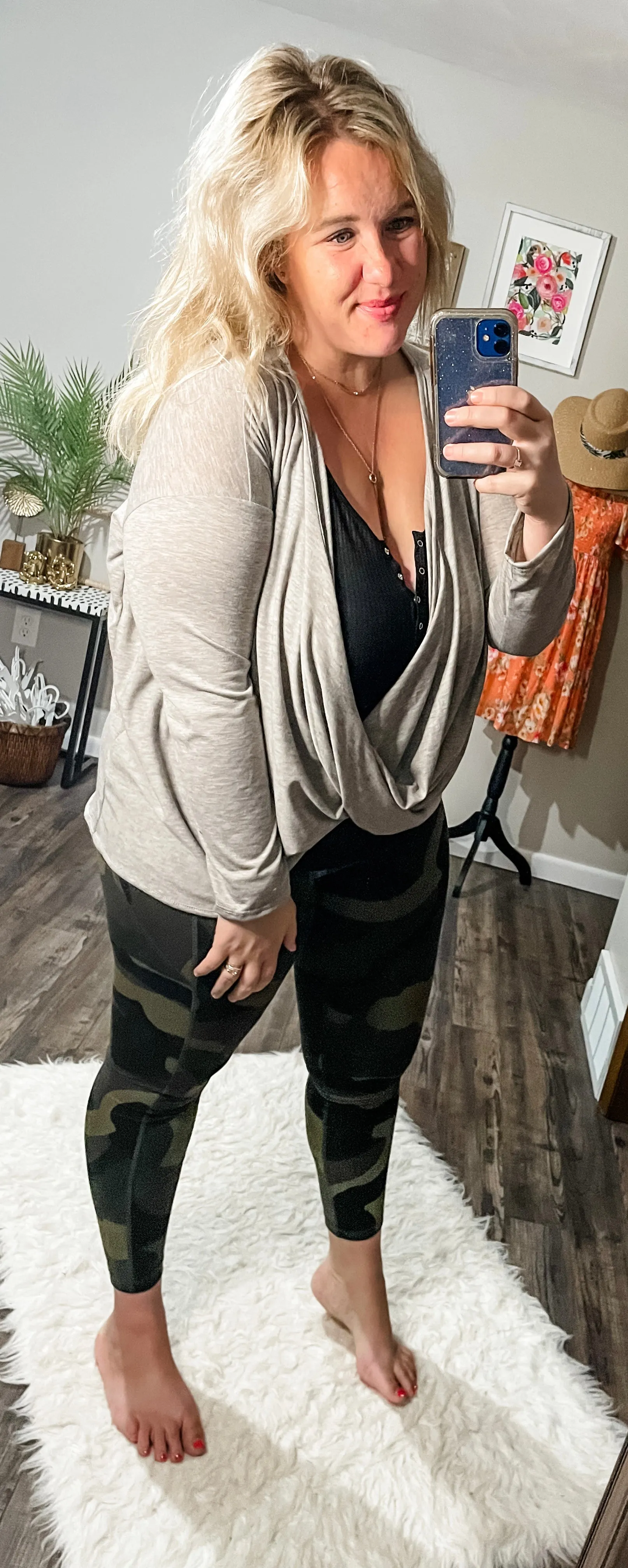 Heather grey twist pullover