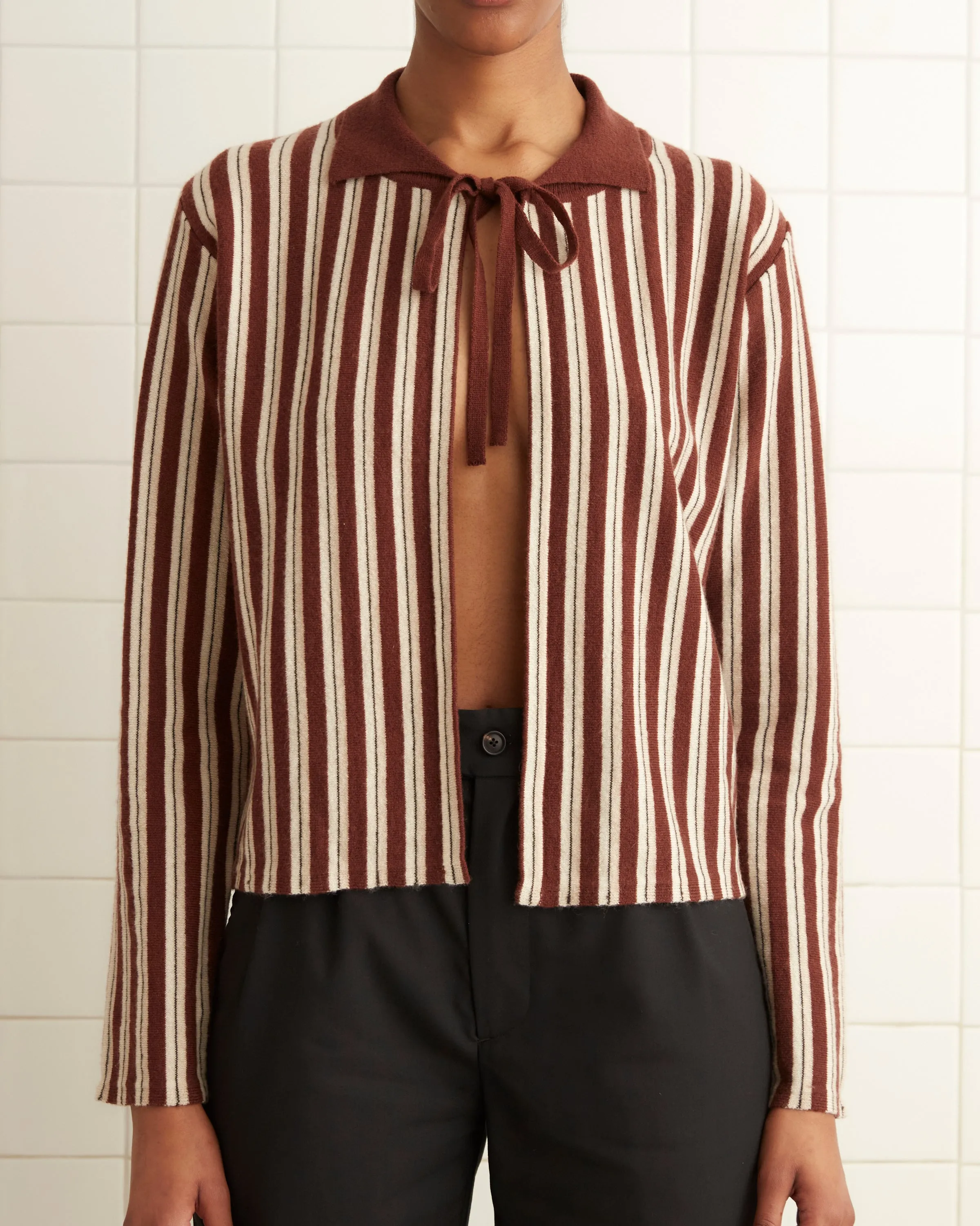 Hogan Stripe Cardigan - Brown