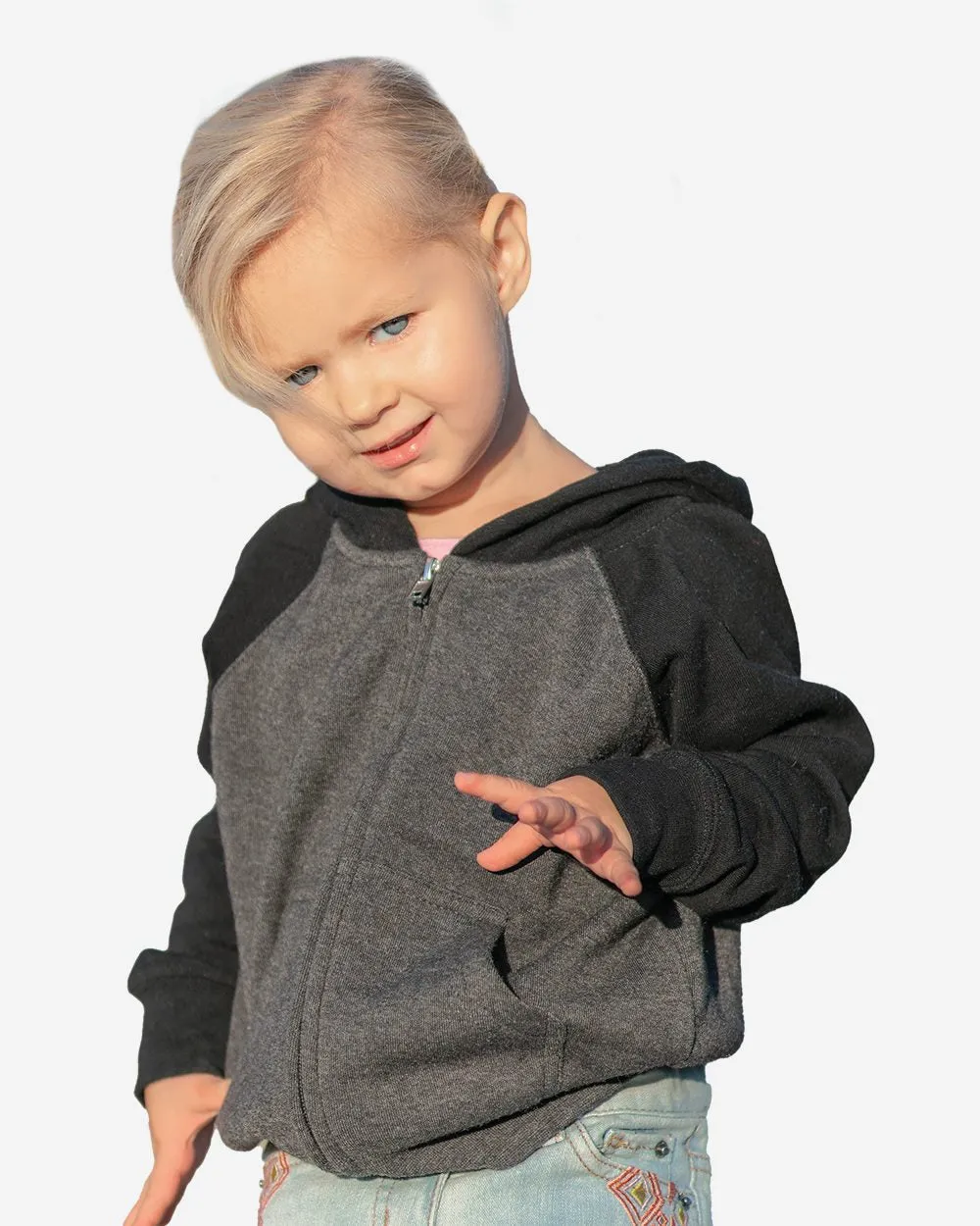 Independent Trading Co. Toddler Lightweight Special Blend Raglan Zip Hood PRM10TSBZ