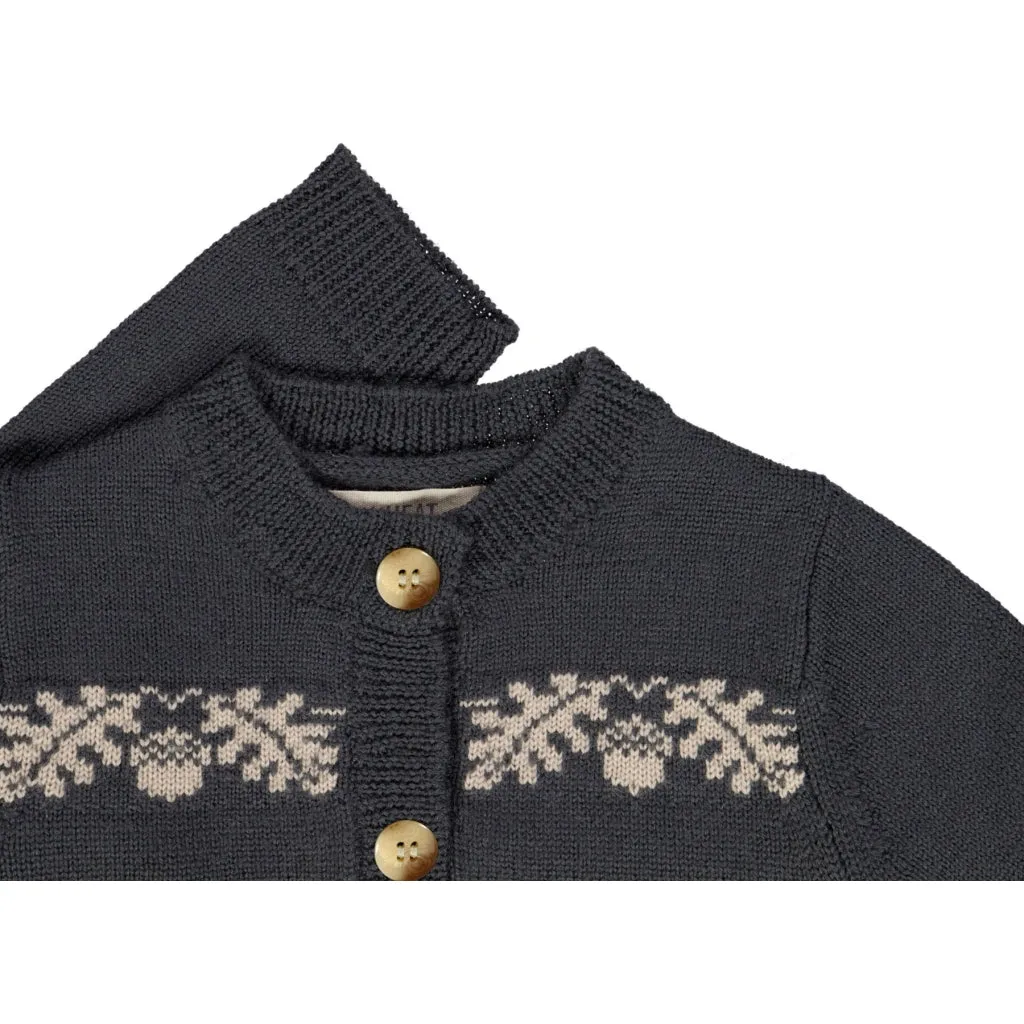 Knit Cardigan Acorn - black granite