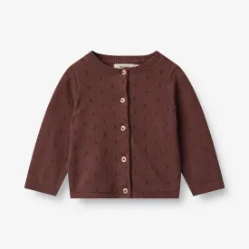 Knit Cardigan Maia | Baby - aubergine