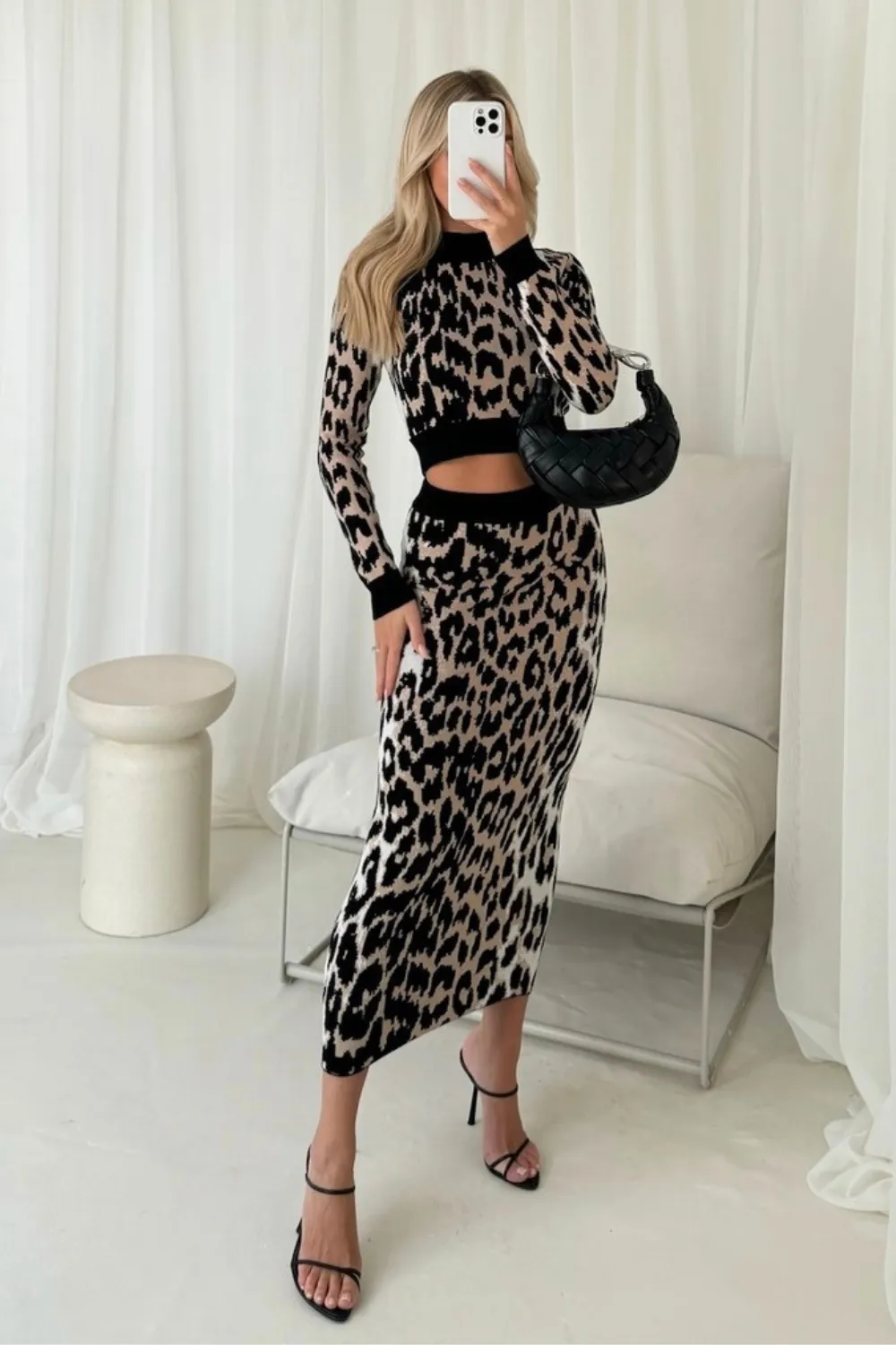 Lara brown leopard Knit Co-ord