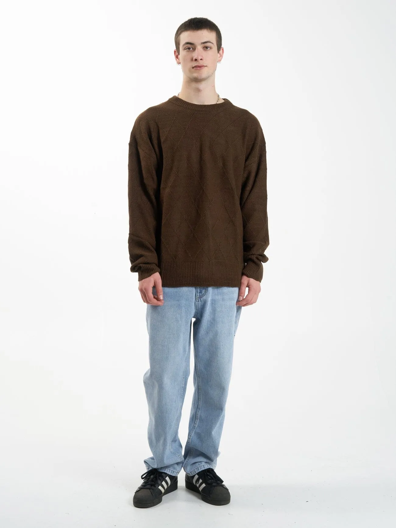 Linked Crew Knit - Chocolate Plum