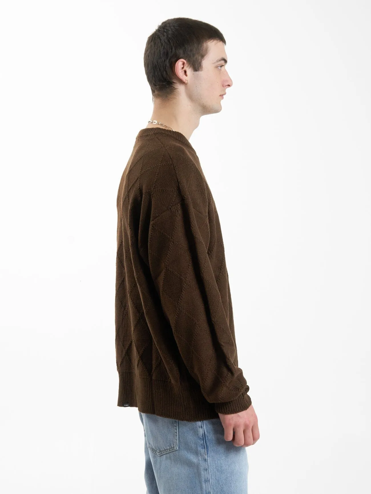 Linked Crew Knit - Chocolate Plum