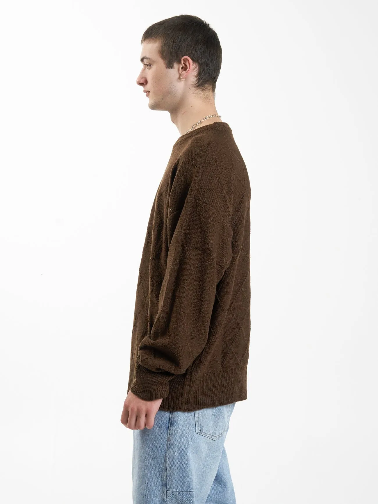 Linked Crew Knit - Chocolate Plum