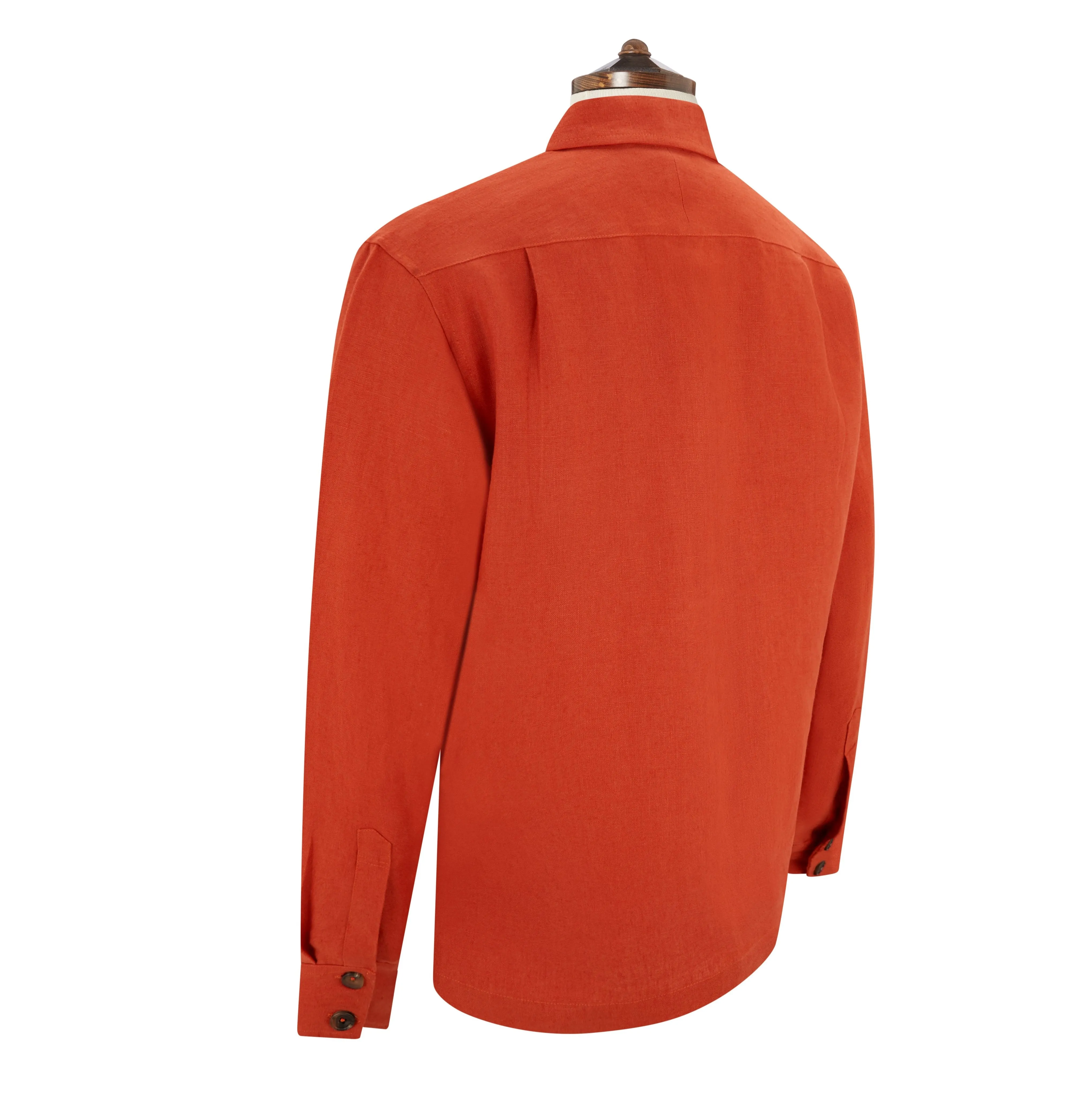 Lynton Orange Linen Overshirt