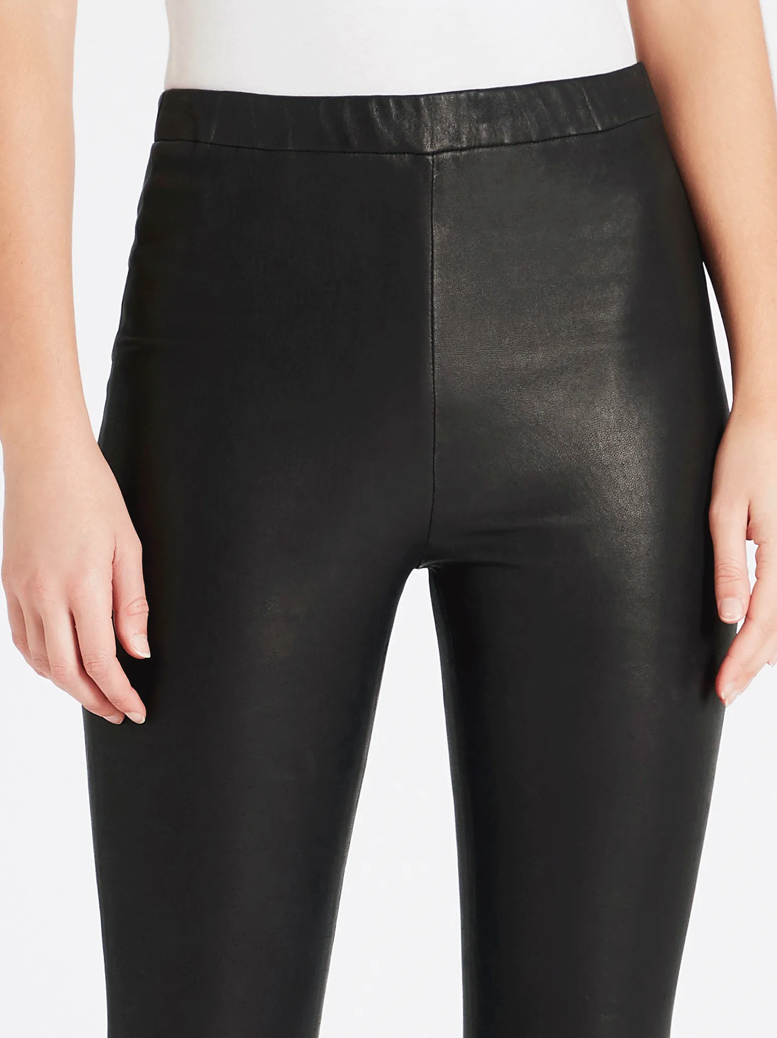 Macey High Rise Pull On Leather Leggings