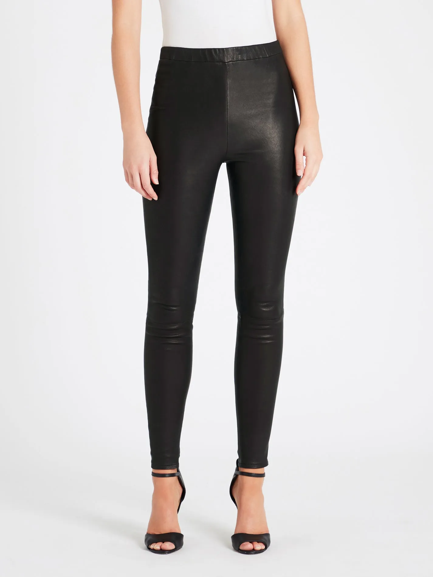 Macey High Rise Pull On Leather Leggings