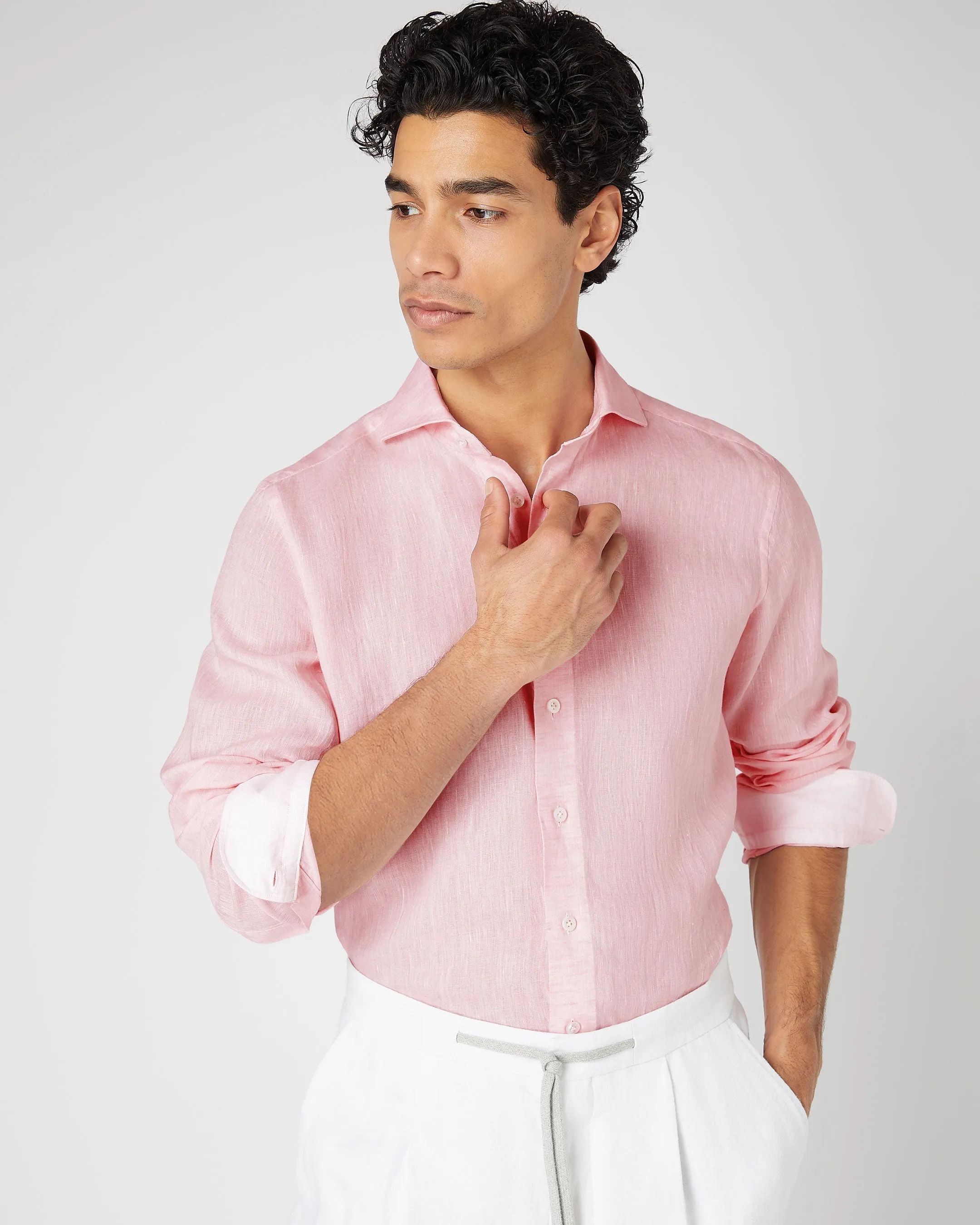 Men's Cannes Linen Shirt Pink