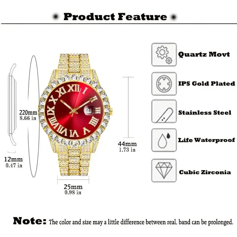 Men's Gypsophila Large Dial Waterproof Quartz Watch