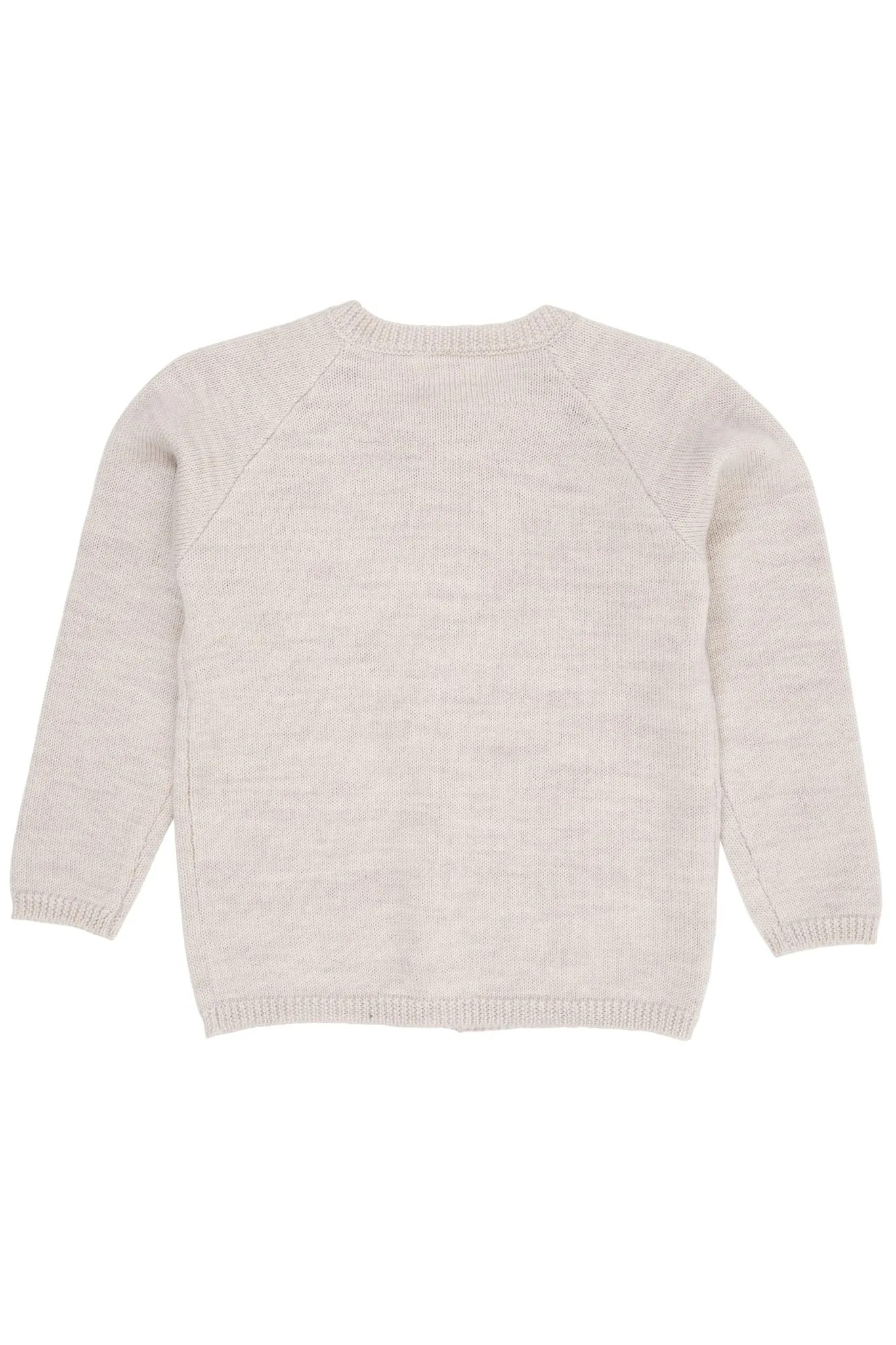 MERINO KNITTED CARDIGAN - PALE CREAM MELANGE