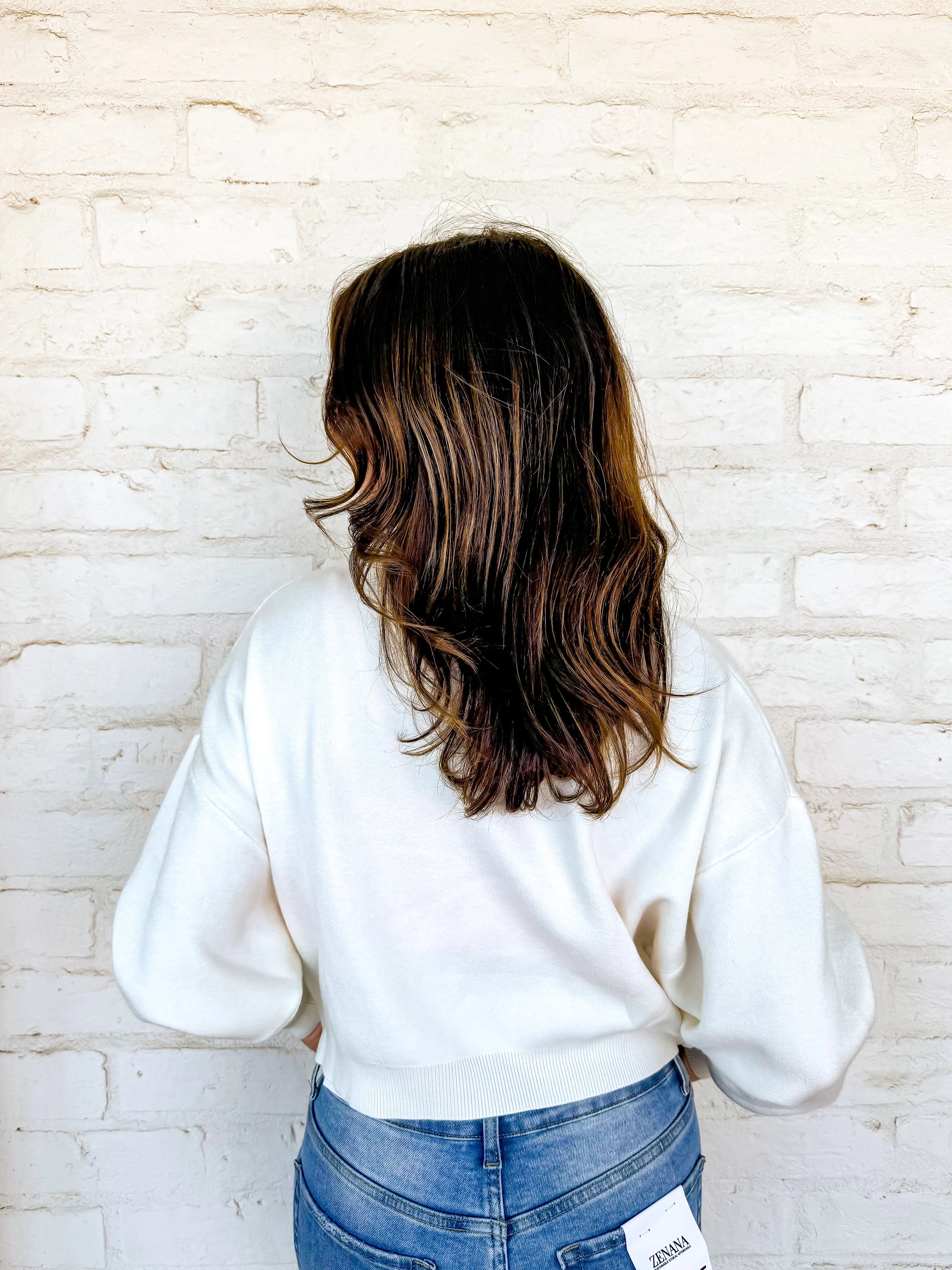 Merry Christmas Sequins White Sweater